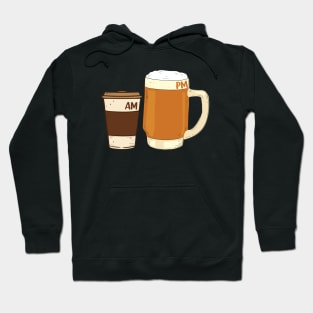 AM Coffee PM Beer funny Coffee and Beer Lover Hoodie